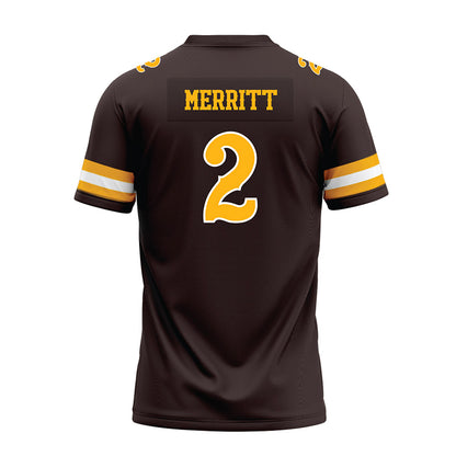 Wyoming - NCAA Football : Caleb Merritt - Brown Premium Football Jersey-1