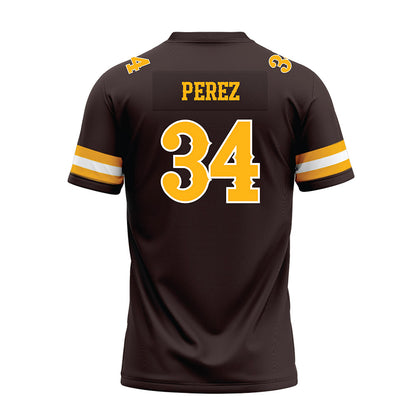 Wyoming - NCAA Football : Steven Perez - Brown Premium Football Jersey-1