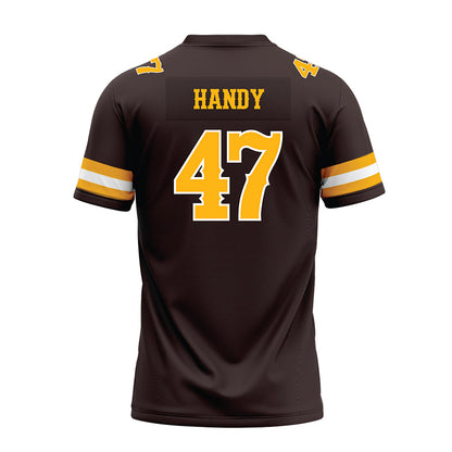 Wyoming - NCAA Football : Jason Handy - Brown Premium Football Jersey-1
