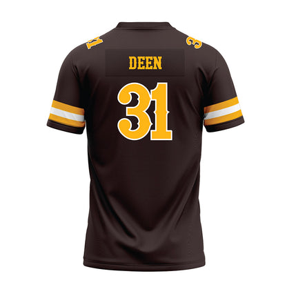 Wyoming - NCAA Football : Tyson Deen - Brown Premium Football Jersey-1