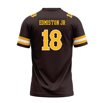 Wyoming - NCAA Football : Bart Edmiston Jr - Brown Premium Football Jersey-1