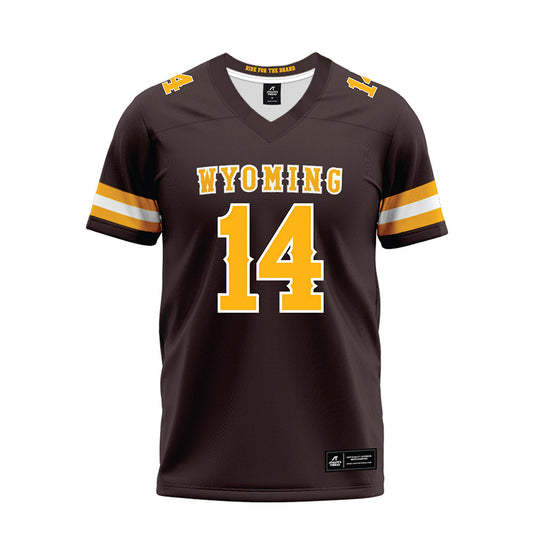Wyoming - NCAA Football : - Brown Premium Football Jersey-0