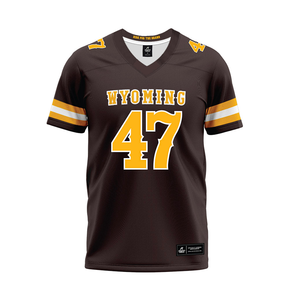 Wyoming - NCAA Football : Jason Handy - Brown Premium Football Jersey-0