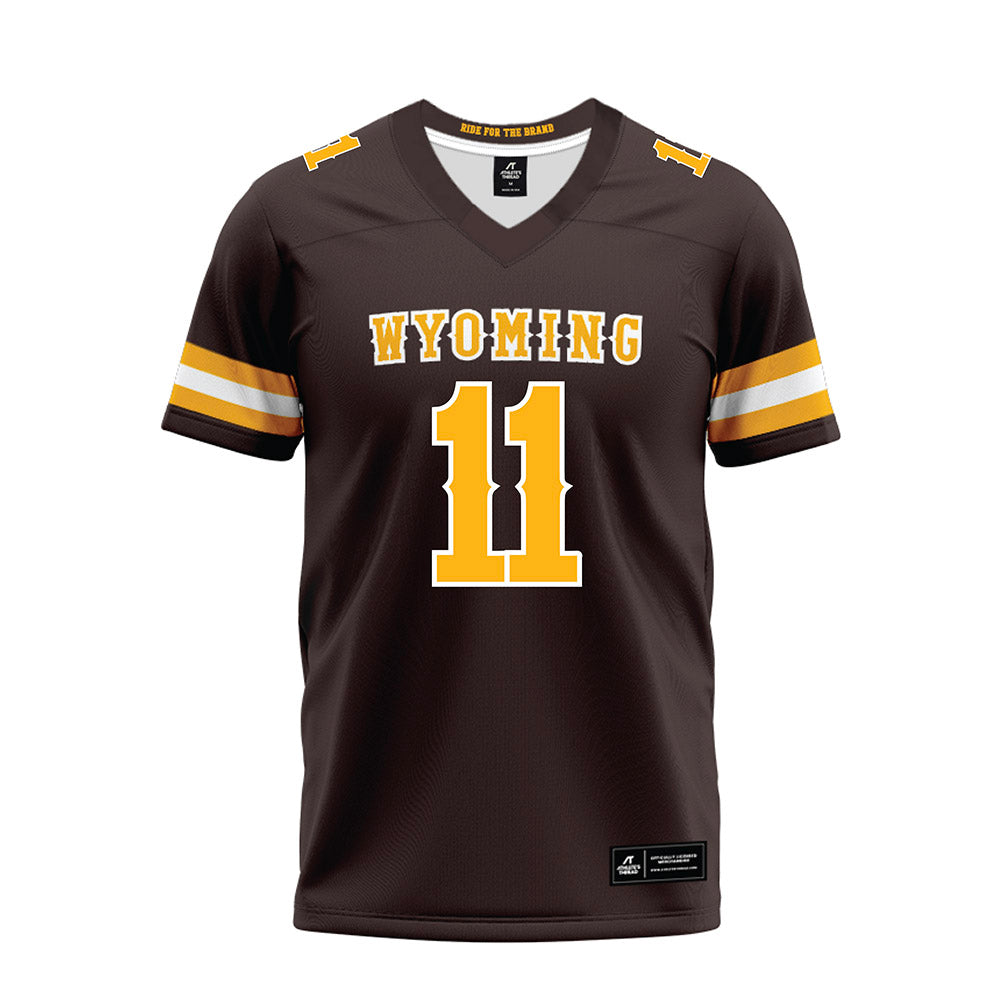 Wyoming - NCAA Football : Michael Fitzgerald - Brown Premium Football Jersey-0