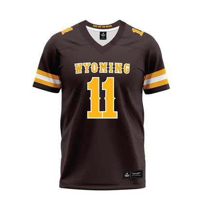Wyoming - NCAA Football : Michael Fitzgerald - Brown Premium Football Jersey-0