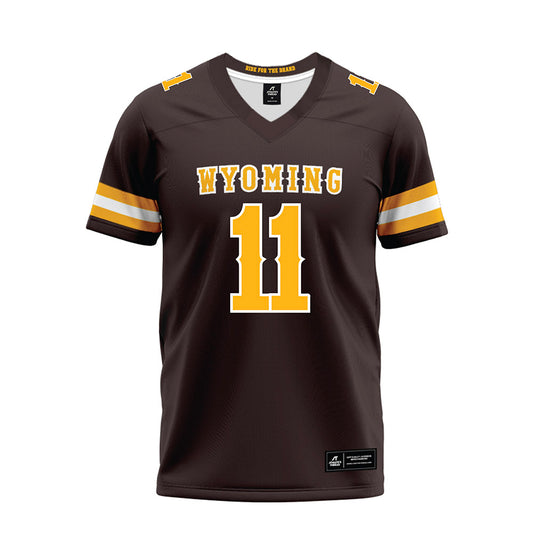 Wyoming - NCAA Football : Michael Fitzgerald - Brown Premium Football Jersey-0