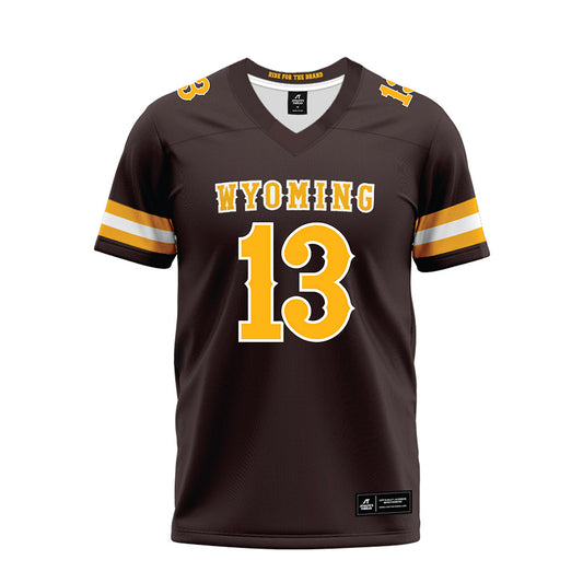 Wyoming - NCAA Football : Ian Bell - Brown Premium Football Jersey-0
