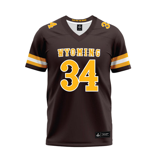 Wyoming - NCAA Football : Steven Perez - Brown Premium Football Jersey-0