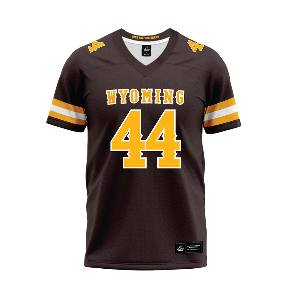 Wyoming - NCAA Football : Tyler Hampton - Brown Premium Football Jersey-0