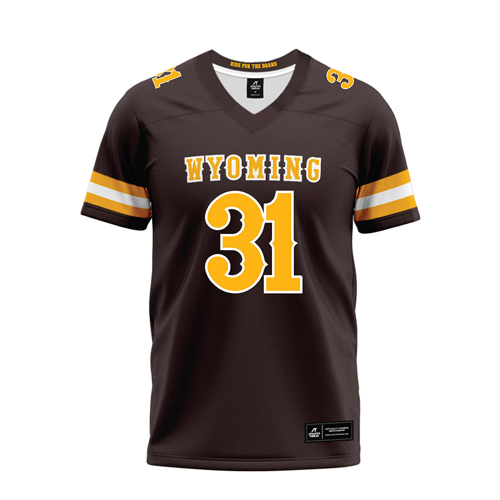 Wyoming - NCAA Football : Tyson Deen - Brown Premium Football Jersey-0