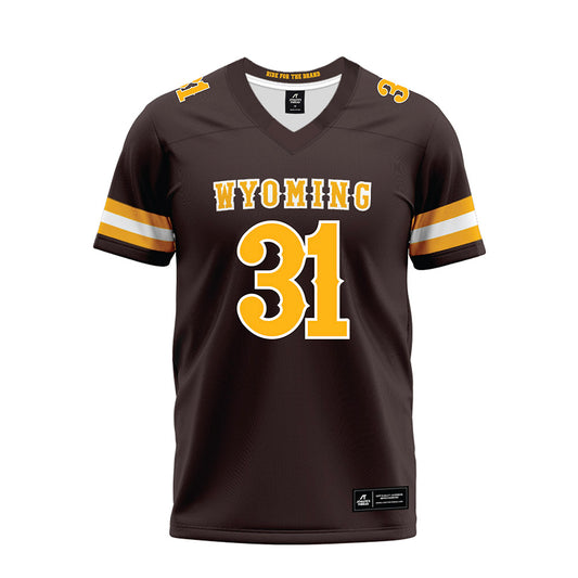 Wyoming - NCAA Football : Tyson Deen - Brown Premium Football Jersey-0