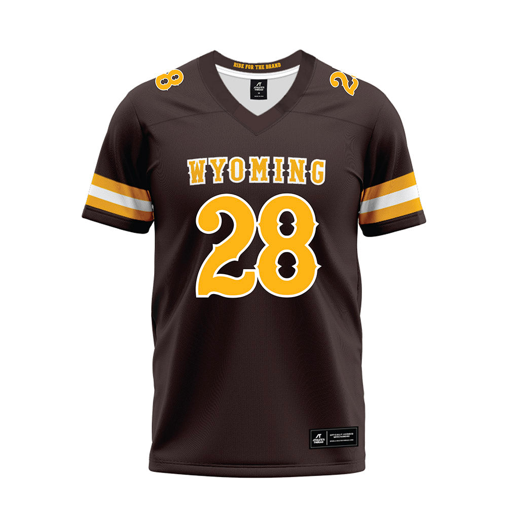 Wyoming - NCAA Football : Patrick Broadway II - Brown Premium Football Jersey-0