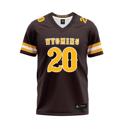 Wyoming - NCAA Football : Jaden Lawrence - Brown Premium Football Jersey-0
