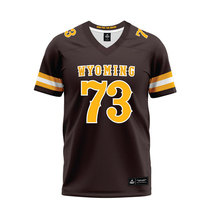 Wyoming - NCAA Football : Caleb Hall - Brown Premium Football Jersey-0