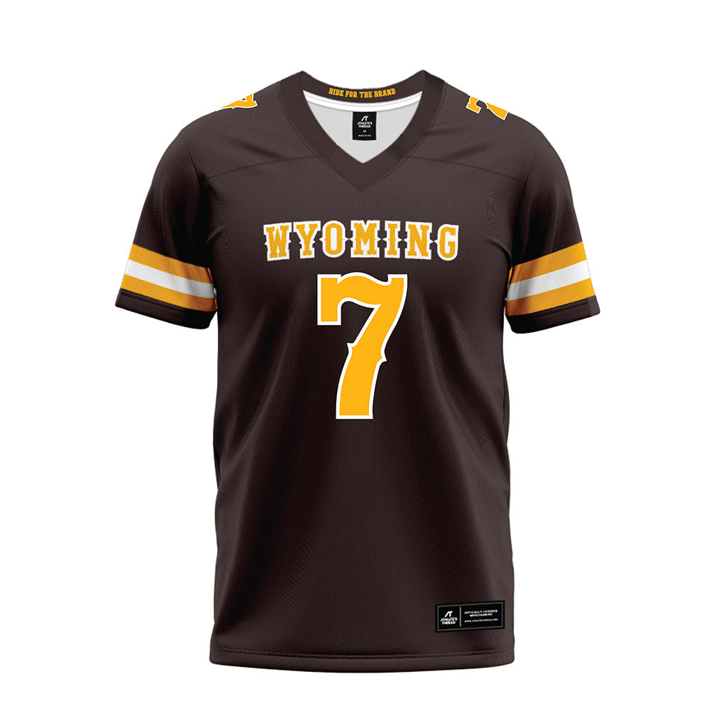 Wyoming - NCAA Football : Mason Drube - Brown Premium Football Jersey-0