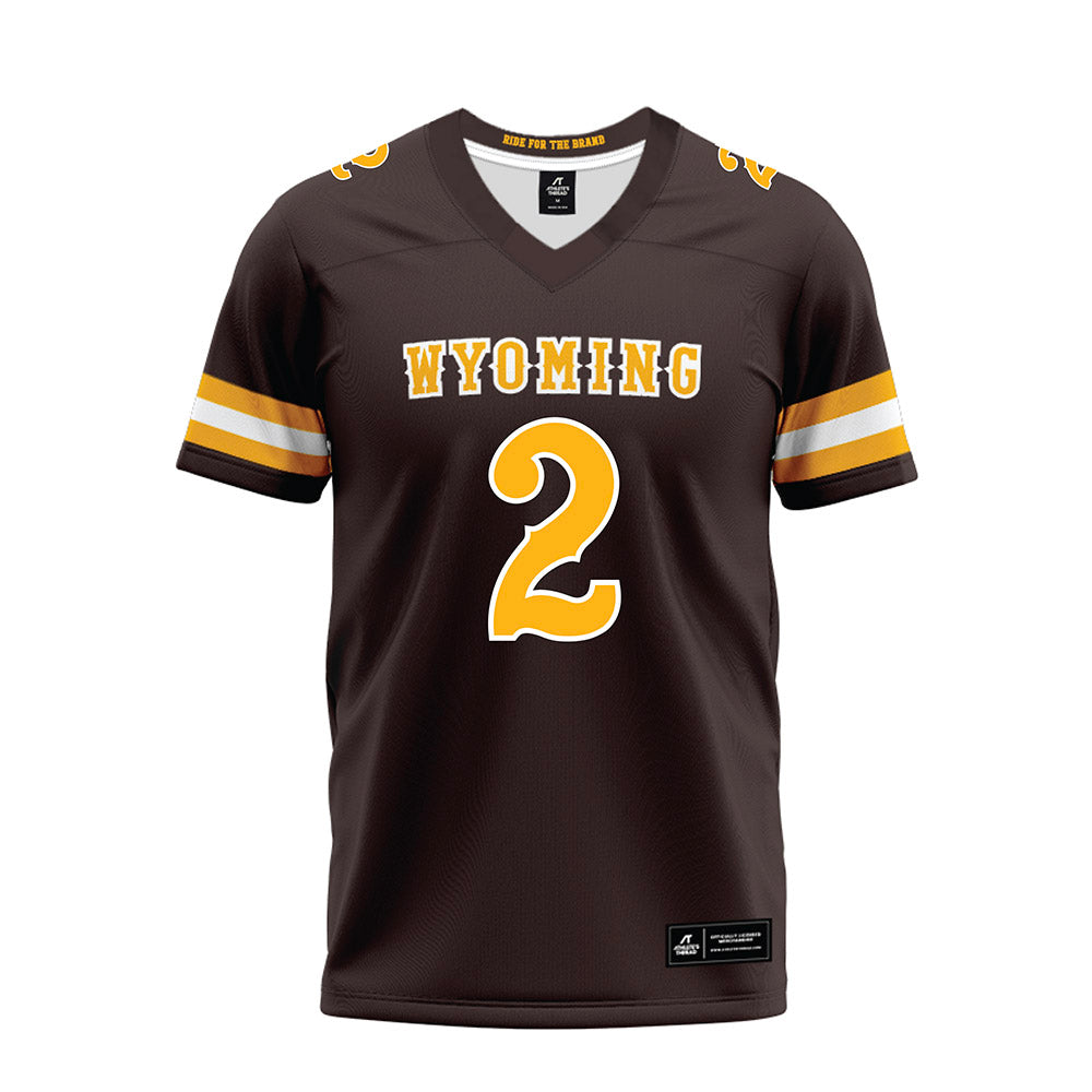 Wyoming - NCAA Football : Caleb Merritt - Brown Premium Football Jersey-0