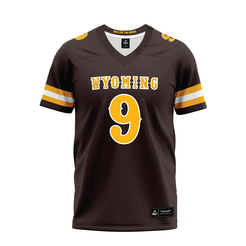 Wyoming - NCAA Football : Brayden Johnson - Brown Premium Football Jersey-0
