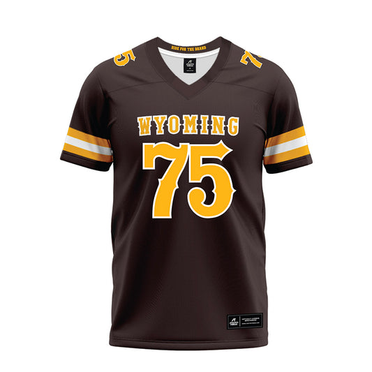 Wyoming - NCAA Football : Cooper Lawson - Brown Premium Football Jersey-0