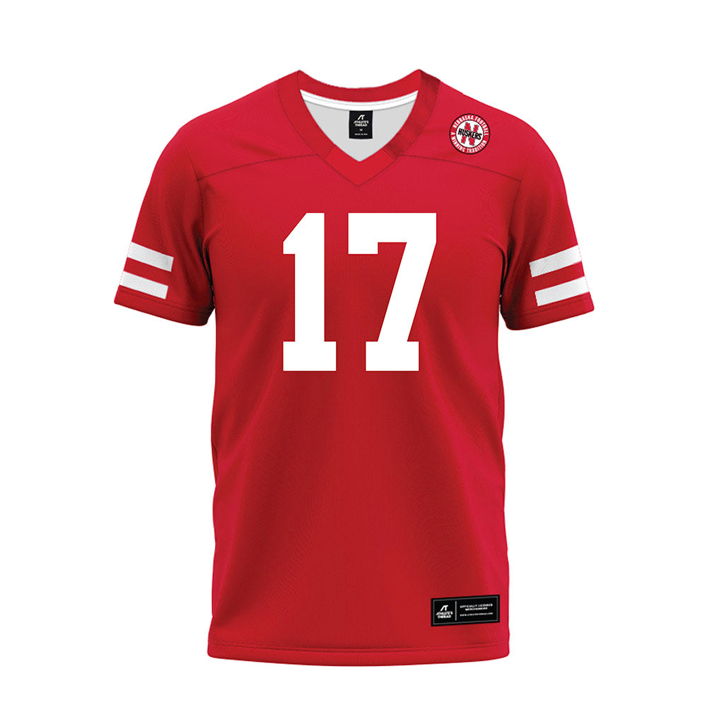 Nebraska - NCAA Football : Luke Longval - Premium Football Jersey