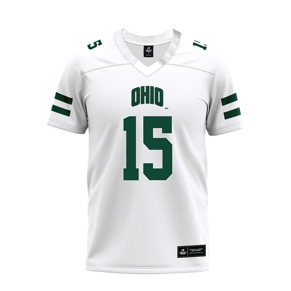 Ohio - NCAA Football : Riley Neer - White Premium Football Jersey-0