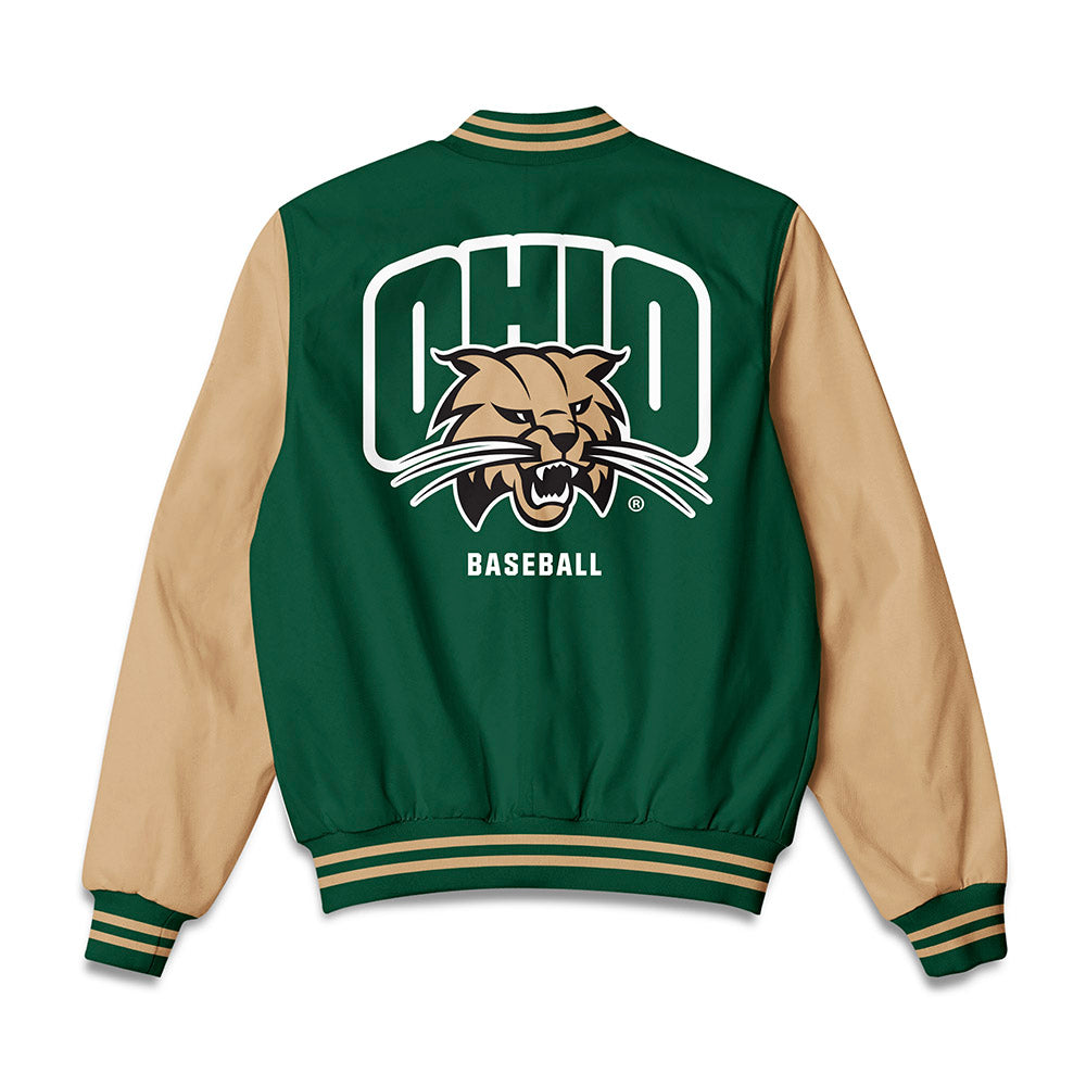 Ohio - NCAA Baseball : Trenton Neuer - Green Bomber Jacket