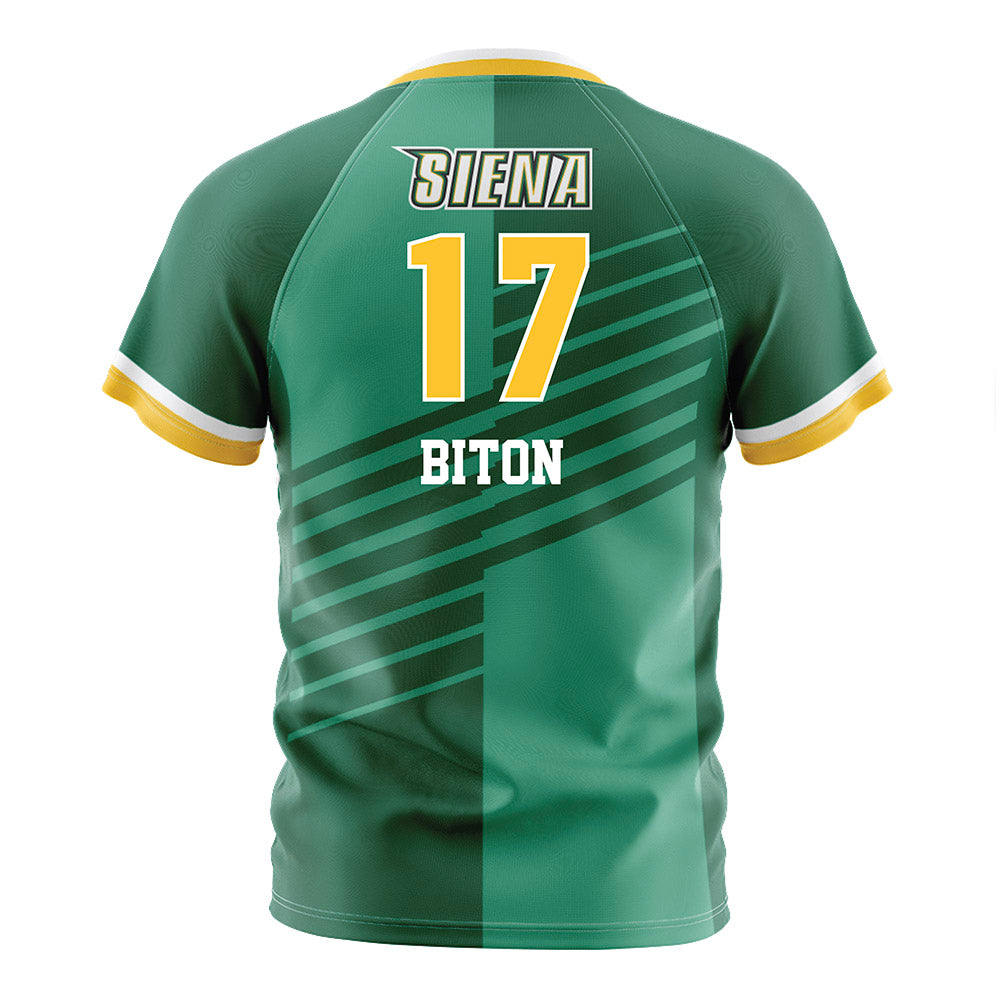 Siena - NCAA Men's Soccer : Ben Biton - Green Soccer Jersey-1