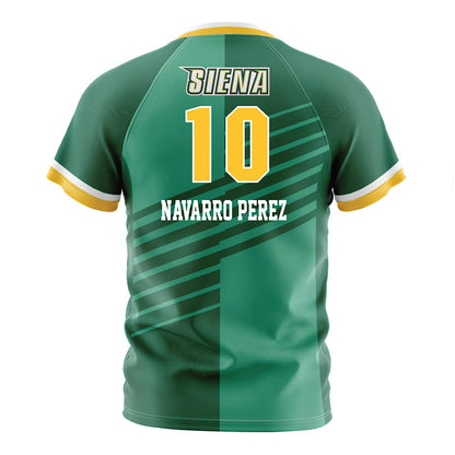 Siena - NCAA Men's Soccer : Mario Navarro Perez - Green Soccer Jersey-1