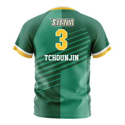 Siena - NCAA Men's Soccer : Karl Teddy Tchounjin - Green Soccer Jersey-1