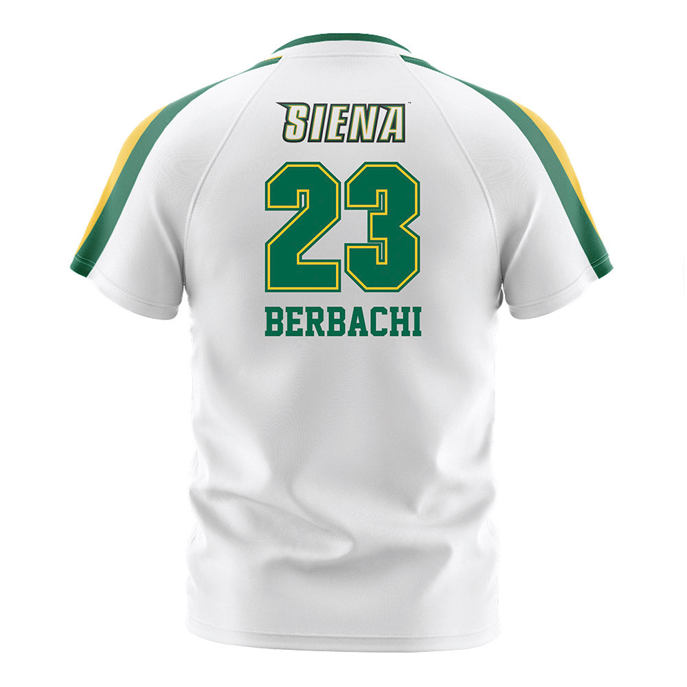 Siena - NCAA Men's Soccer : Rayan Berbachi - White Soccer Jersey-1