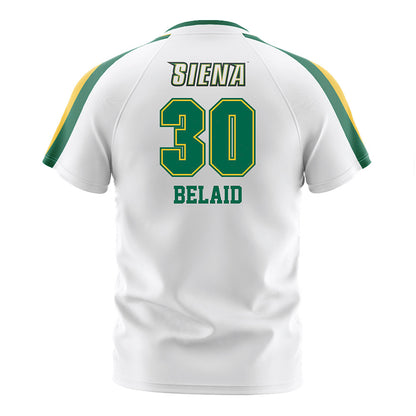 Siena - NCAA Men's Soccer : Aylan Belaid - White Soccer Jersey-1