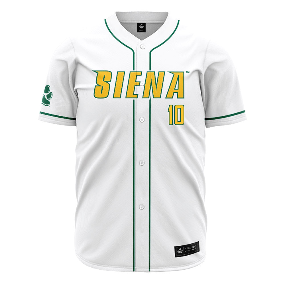 Siena - NCAA Baseball : Tyler Sausville - White Jersey