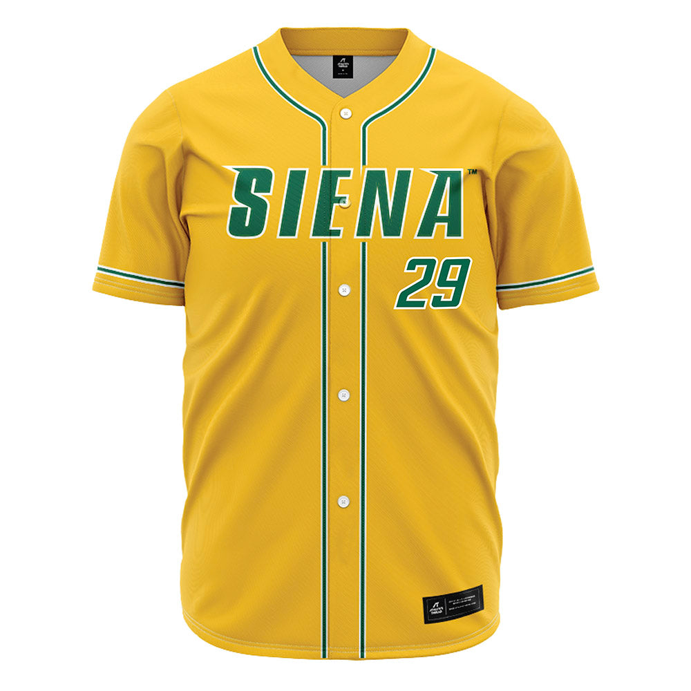 Siena - NCAA Baseball : Ryan Lundari - Gold Jersey-0