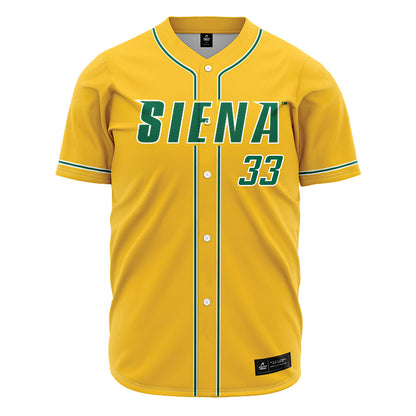 Siena - NCAA Baseball : JT Gunzy - Gold Jersey