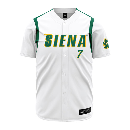 Siena - NCAA Baseball : Kobe Stenson - White Jersey