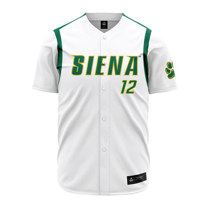 Siena - NCAA Baseball : Sean Camacho - White Jersey-0