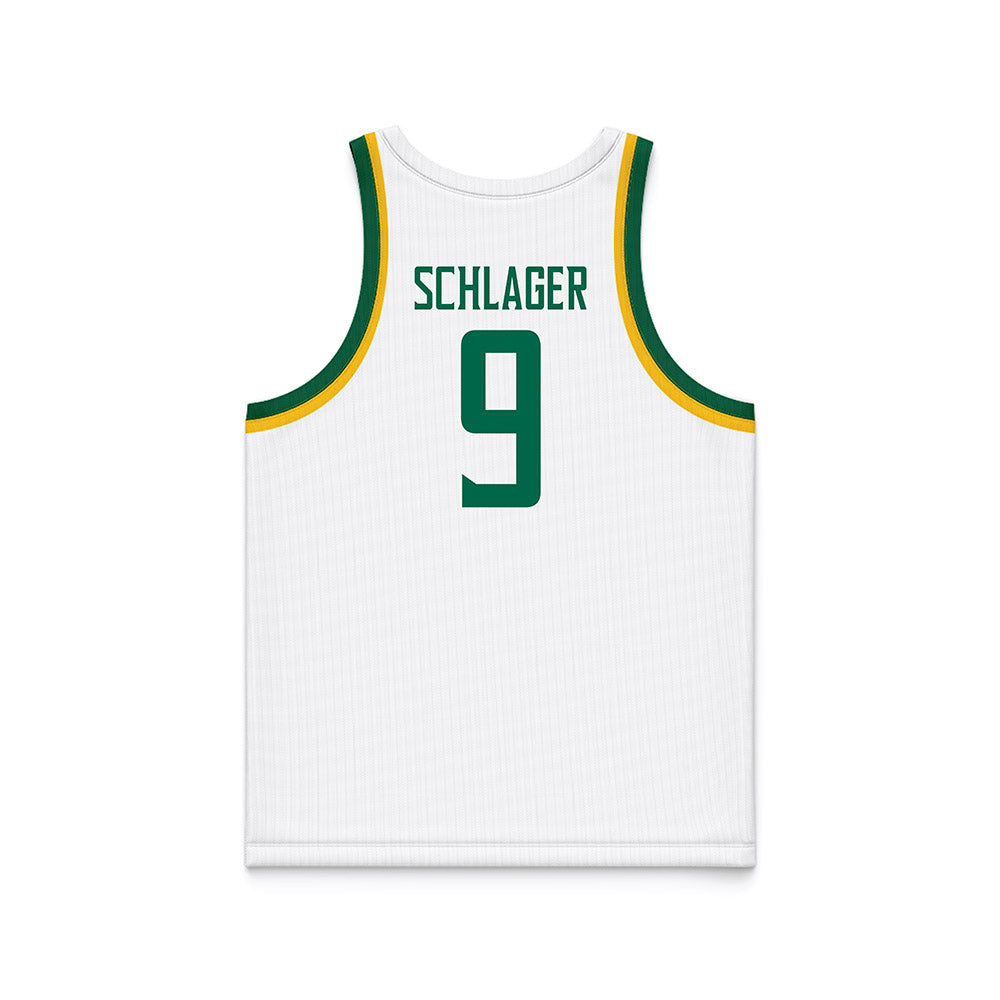 Siena - NCAA Men's Basketball : Owen Schlager - White Basketball Jersey-1