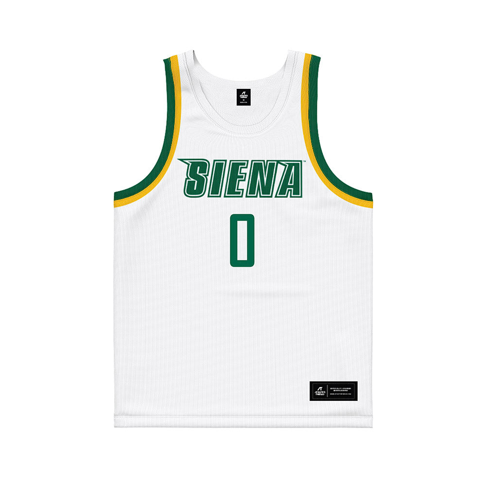 Siena - NCAA Men's Basketball : Justice Shoats - White Basketball Jersey