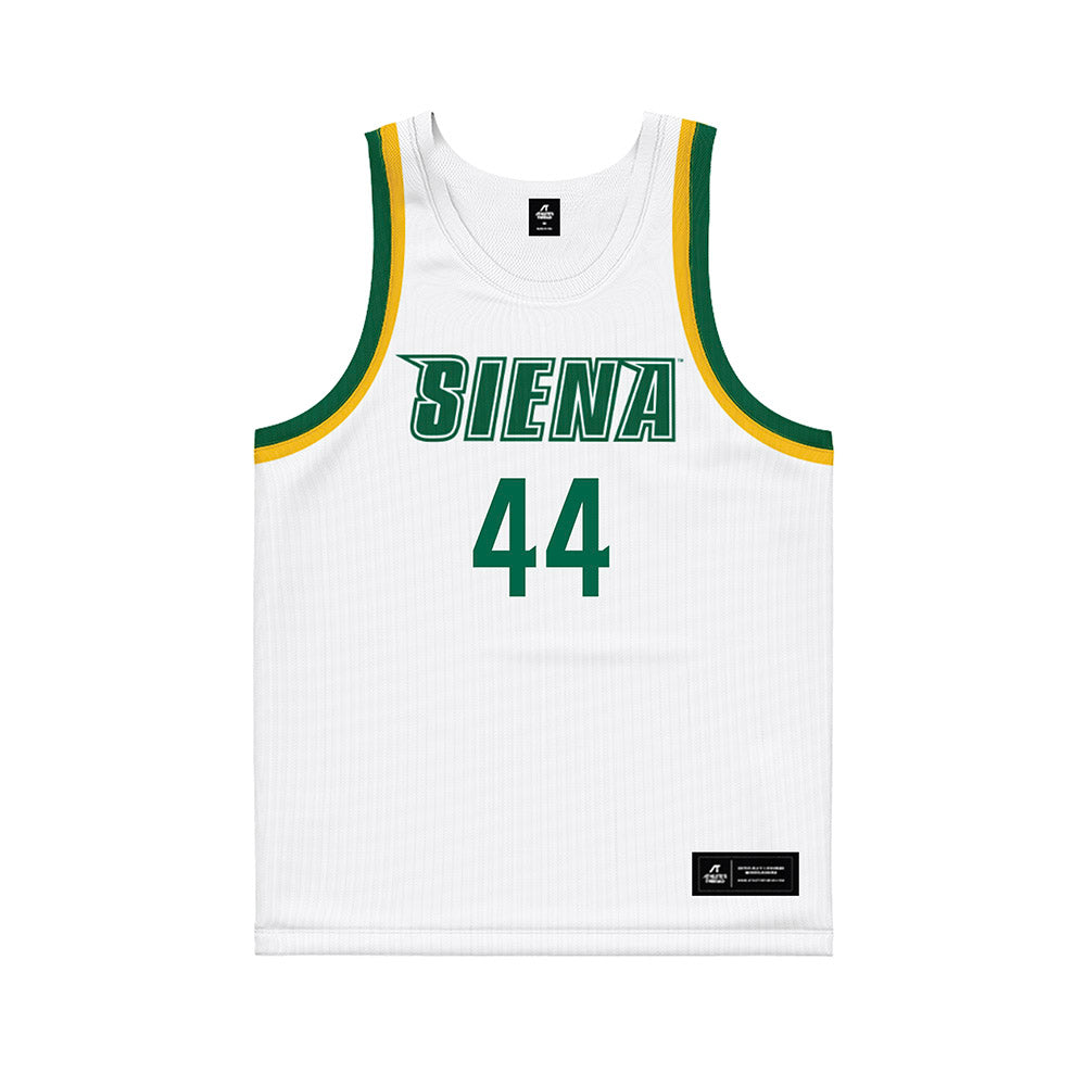 Siena - NCAA Men's Basketball : Marcus Jackson - White Basketball Jersey-0