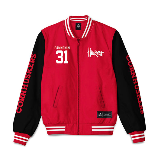 Nebraska - NCAA Baseball : Auden Pankonin - Bomber Jacket-0