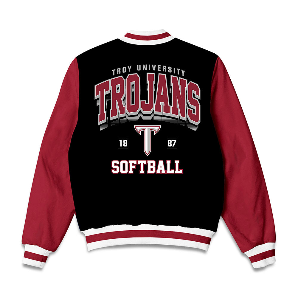 Troy - NCAA Softball : Caiden Oliva - Bomber Jacket-1