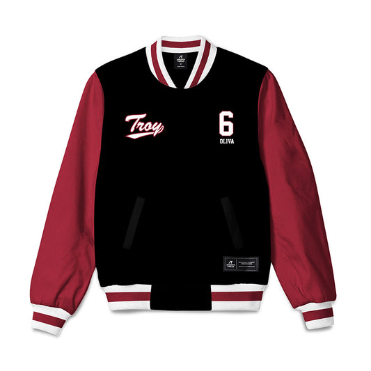 Troy - NCAA Softball : Caiden Oliva - Bomber Jacket-0