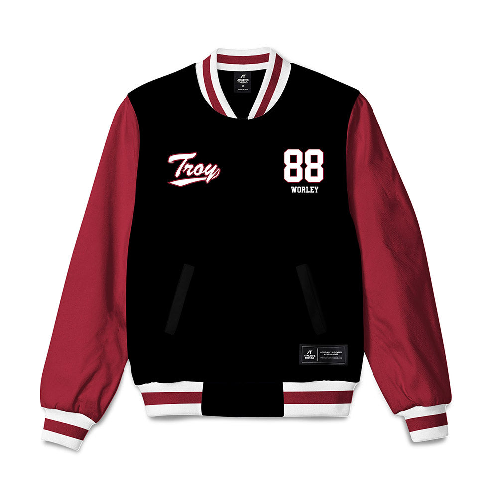 Troy - NCAA Football : Jackson Worley - Bomber Jacket-0