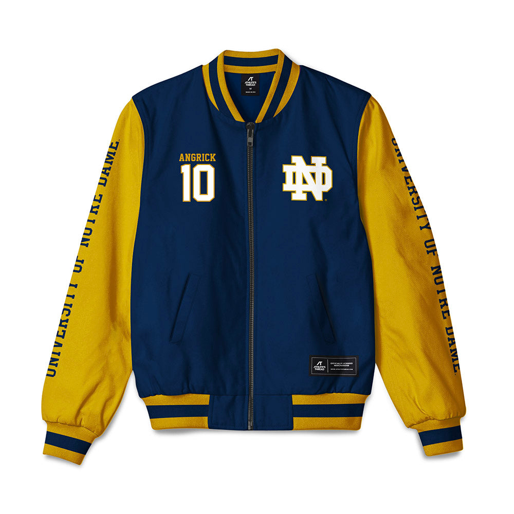 Notre Dame - NCAA Men's Lacrosse : Will Angrick - Bomber Jacket-0