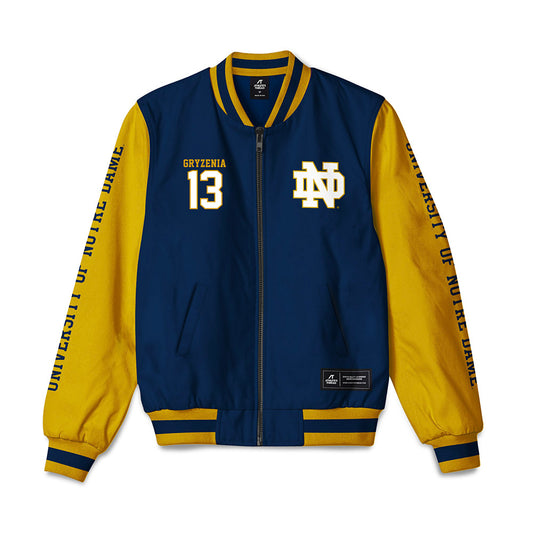 Notre Dame - NCAA Men's Lacrosse : Andrew Gryzenia - Bomber Jacket-0