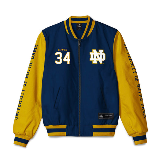 Notre Dame - NCAA Football : Drayk Bowen - Bomber Jacket-0