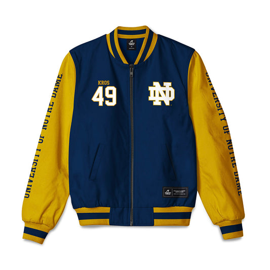 Notre Dame - NCAA Football : Andrew Kros - Bomber Jacket-0