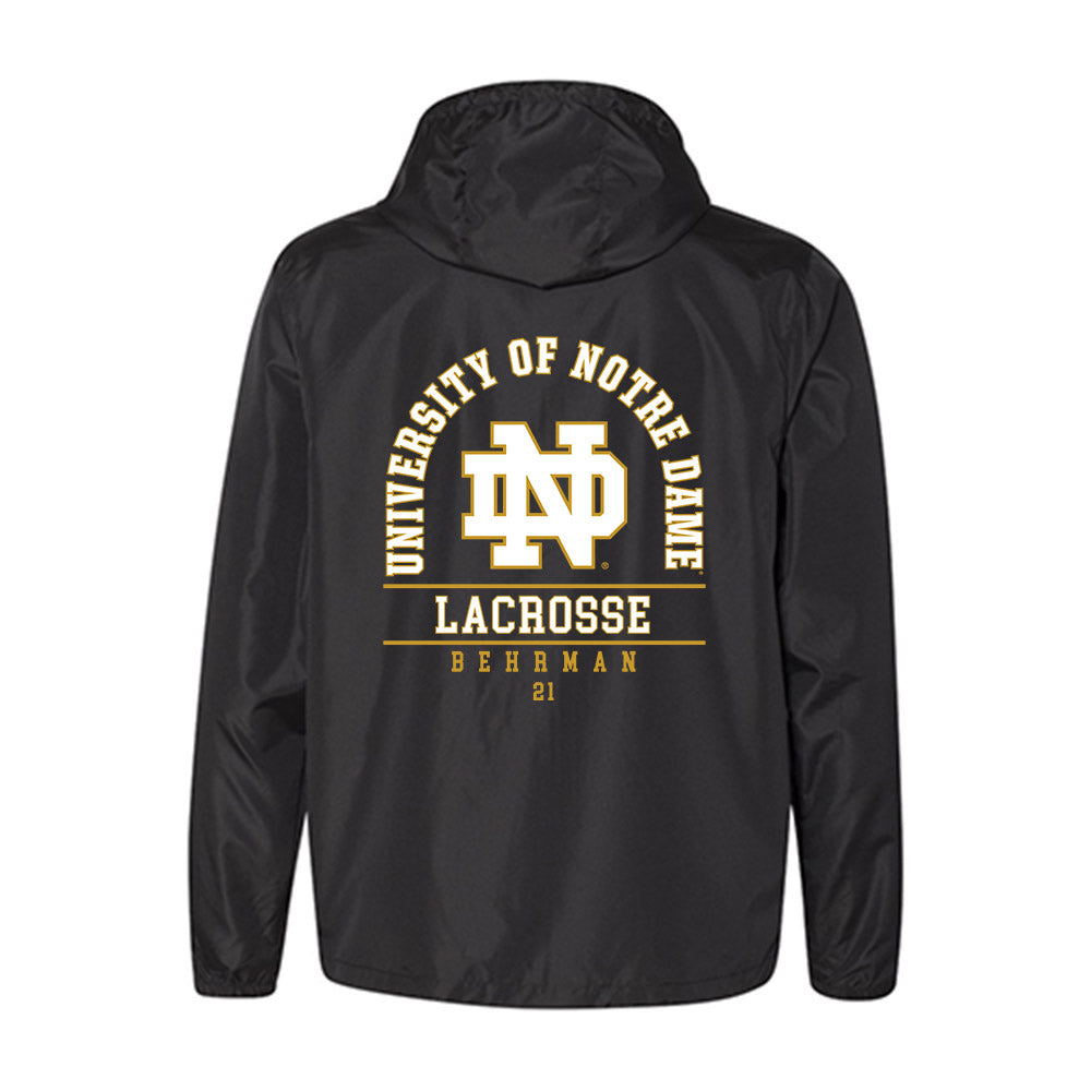 Notre Dame - NCAA Men's Lacrosse : Brock Behrman - Windbreaker