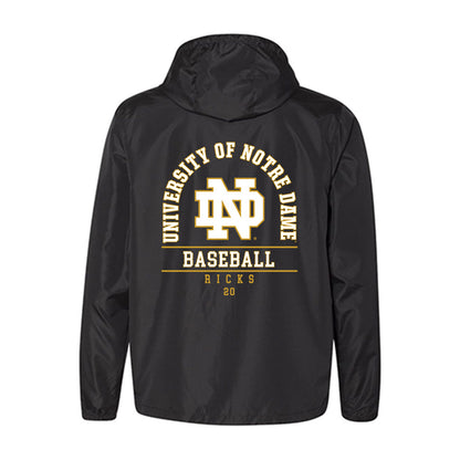 Notre Dame - NCAA Baseball : Caleb Ricks - Windbreaker-1