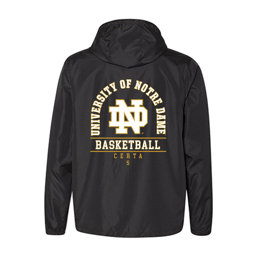 Notre Dame - NCAA Men's Basketball : Cole Certa - Windbreaker-1