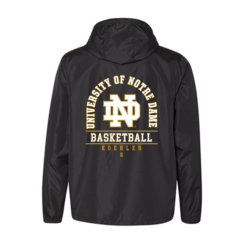 Notre Dame - NCAA Men's Basketball : Brady Koehler - Windbreaker-1